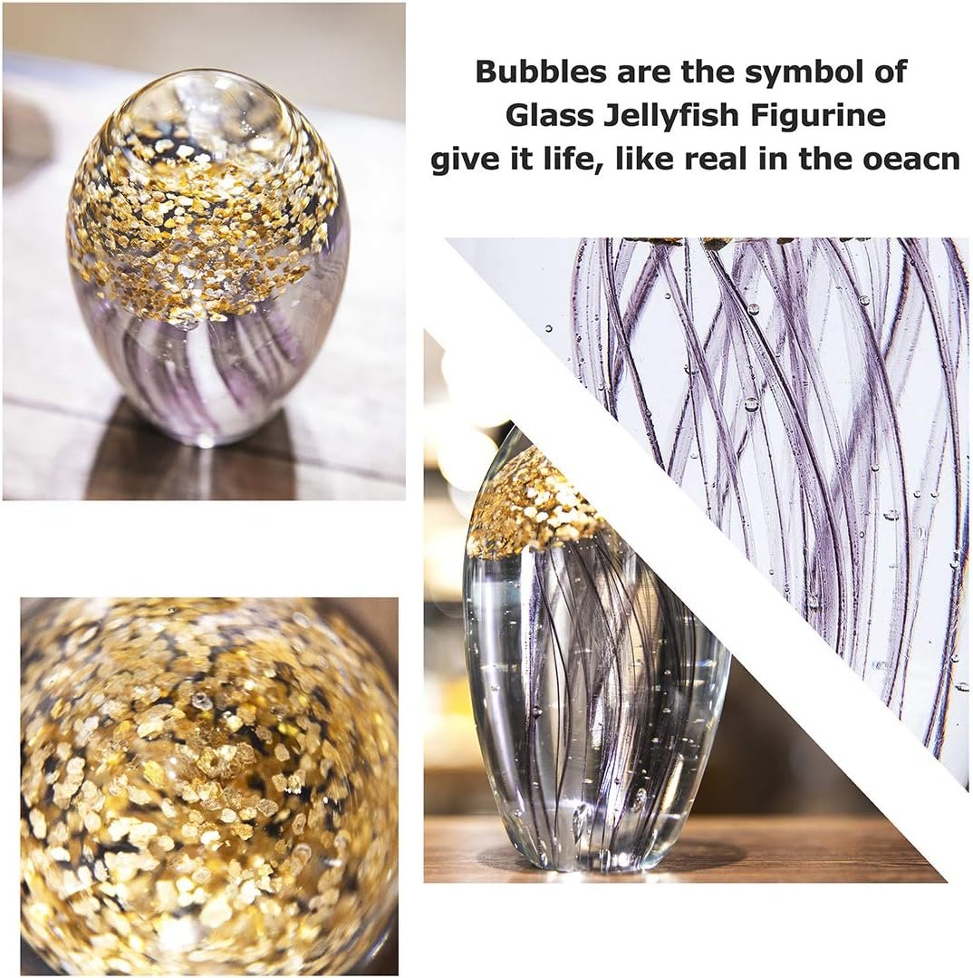 Escultura Pisapales Cristal Medusa Champagne - Imagen 3