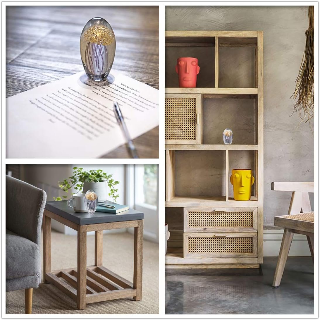 Escultura Pisapales Cristal Medusa Champagne - Imagen 4