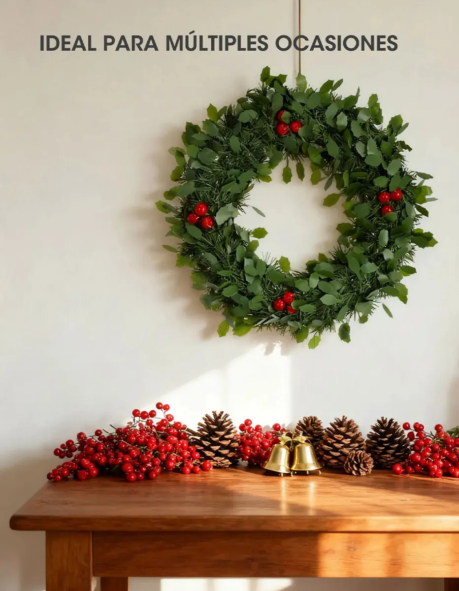 Navidad Corona Navideña Eco con bayas - Imagen 4