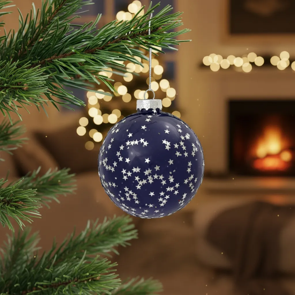 Navidad Borla x 4 Cristal Noche Magica - Imagen 4