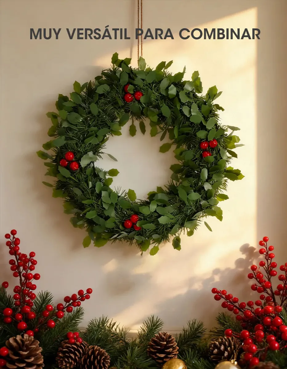 Navidad Corona Navideña Eco con bayas