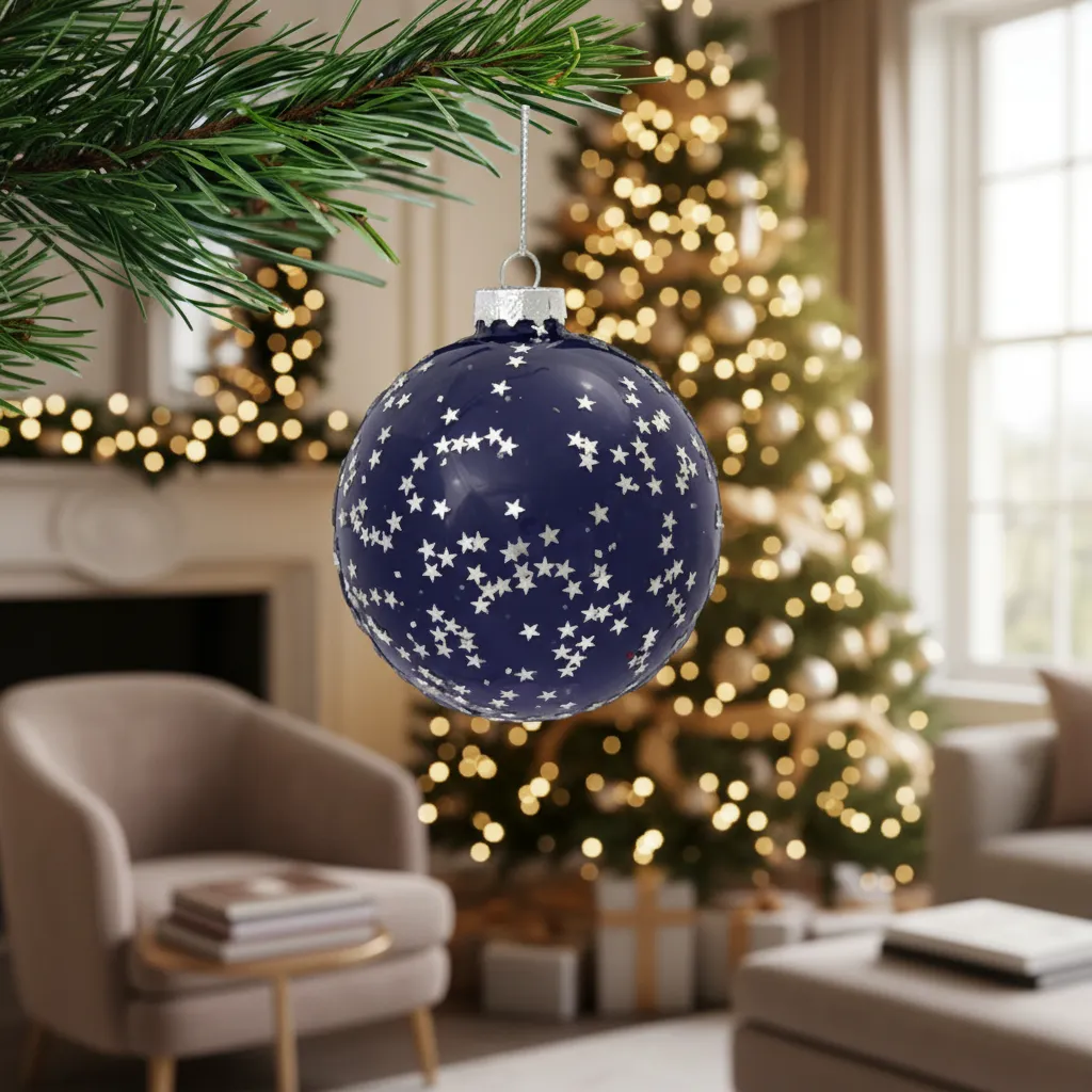 Navidad Borla x 4 Cristal Noche Magica - Imagen 6