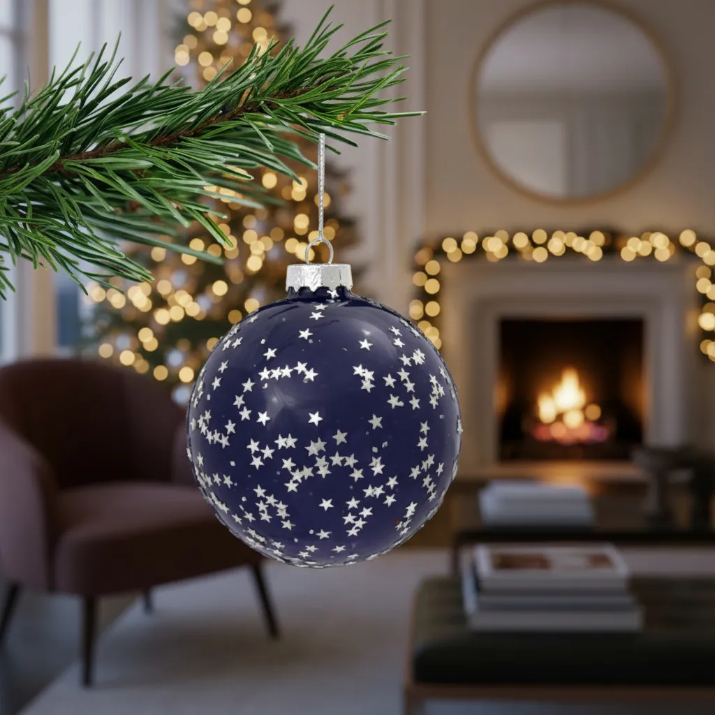 Navidad Borla x 4 Cristal Noche Magica - Imagen 5