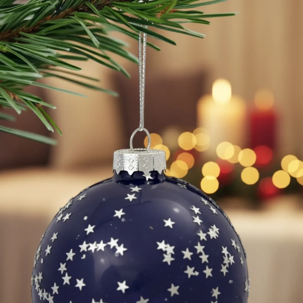 Navidad Borla x 4 Cristal Noche Magica - Imagen 3