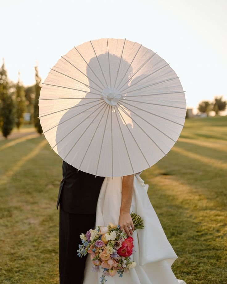 Pack x 10 Sombrillas Blancas en papel de arroz y bambu souvenir 85 cm Diametro - Imagen 25