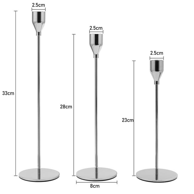 Candelabro Portavelas x 3 Net Plateado - Imagen 3
