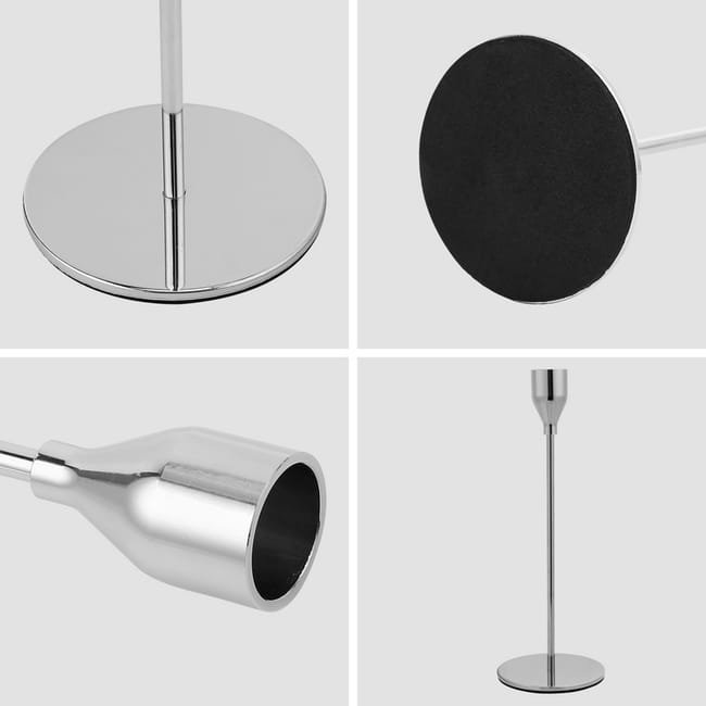 Candelabro Portavelas x 3 Net Plateado - Imagen 4