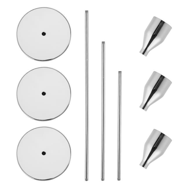 Candelabro Portavelas x 3 Net Plateado - Imagen 5