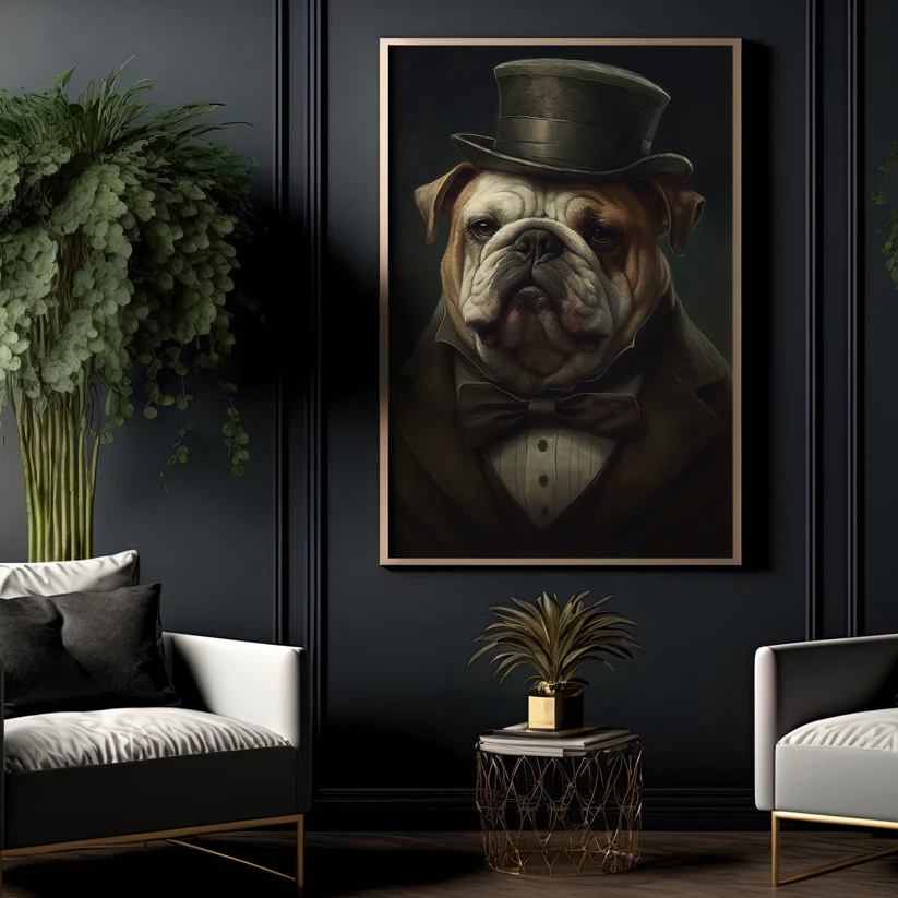 Cuadro Mr. Bulldog Frances con traje - Imagen 3