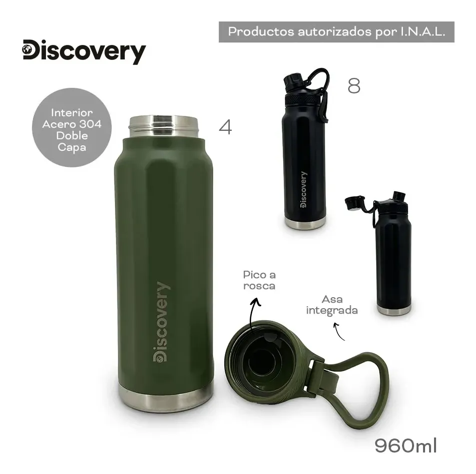 Botella Termica Doble Capa Acero Inoxidable Discovery Con pico - Imagen 2