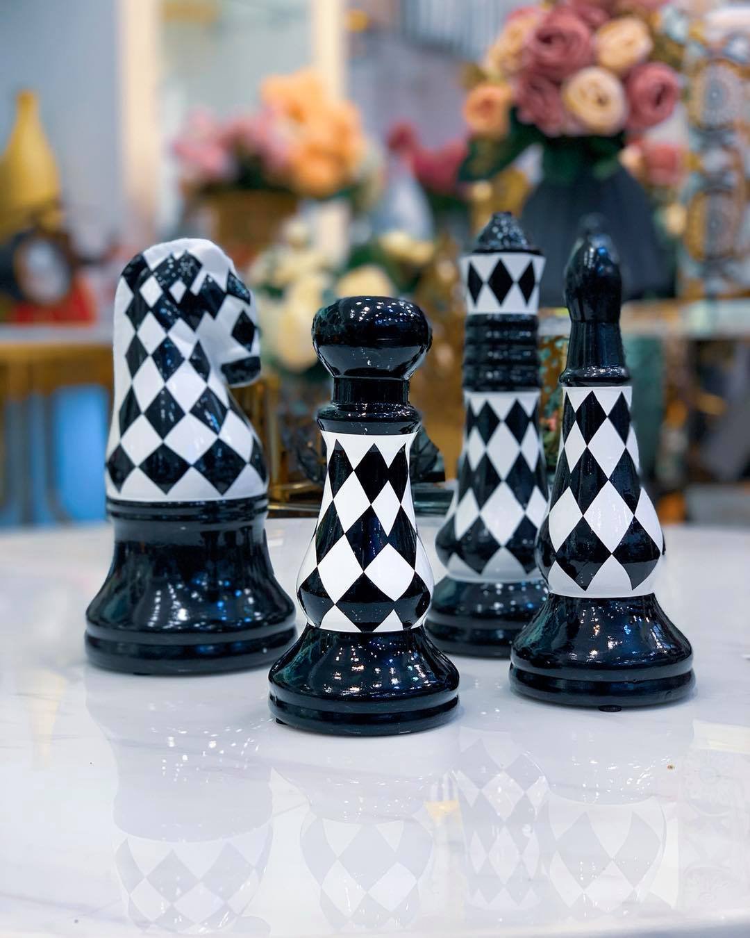 ♟ Set de Ajedrez Decorativo Black & White - Imagen 2