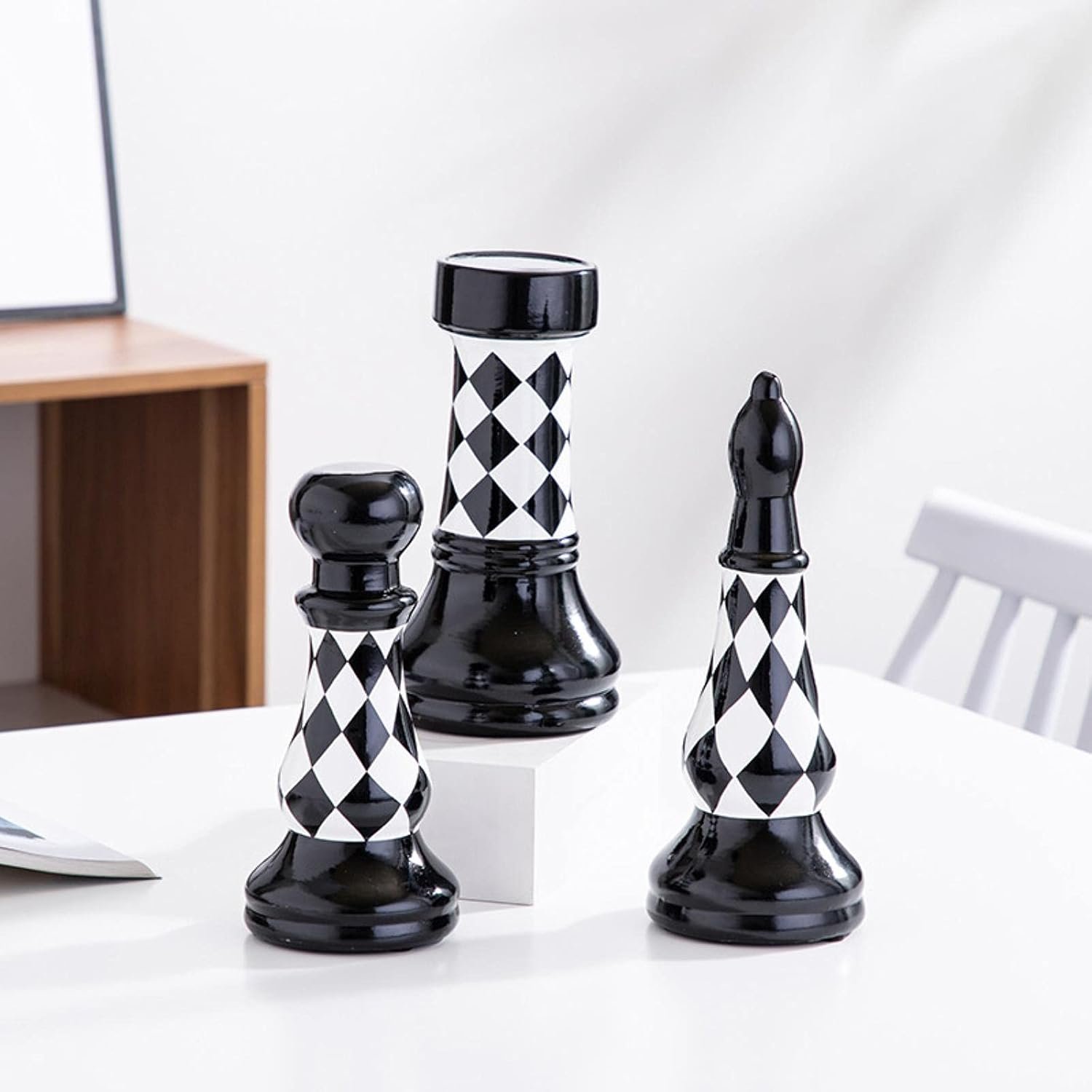 ♟ Set de Ajedrez Decorativo Black & White - Imagen 8