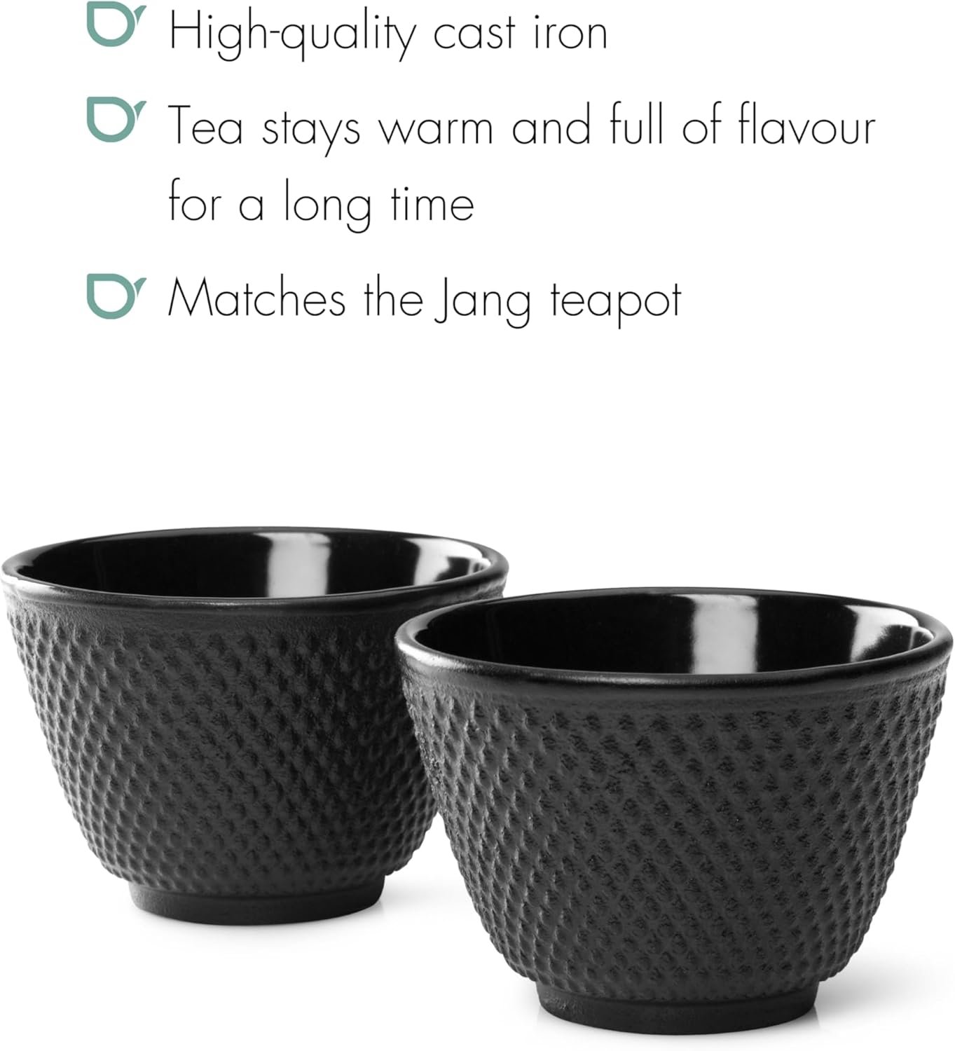🖤 Set x 2 Tazas de Té Hierro Fundido Zen Japon - Imagen 4