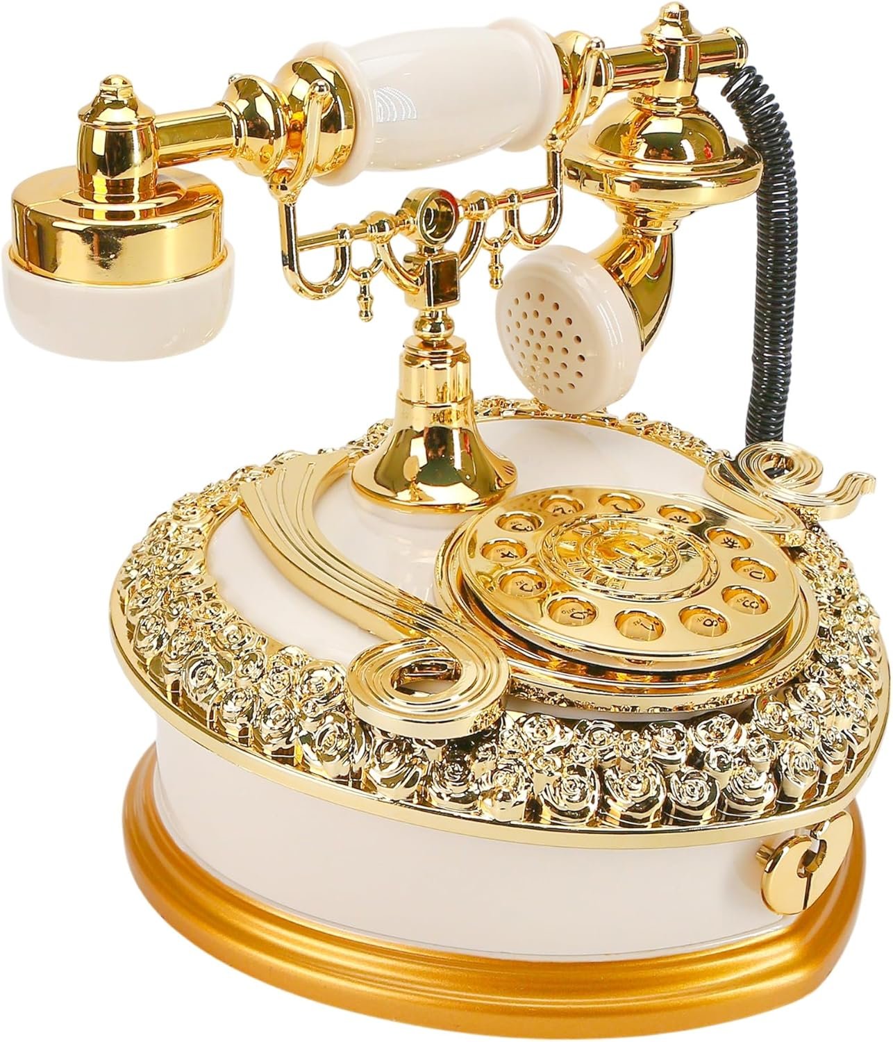 📞🎼 Caja Musical & Alhajero Teléfono Vintage Dorado