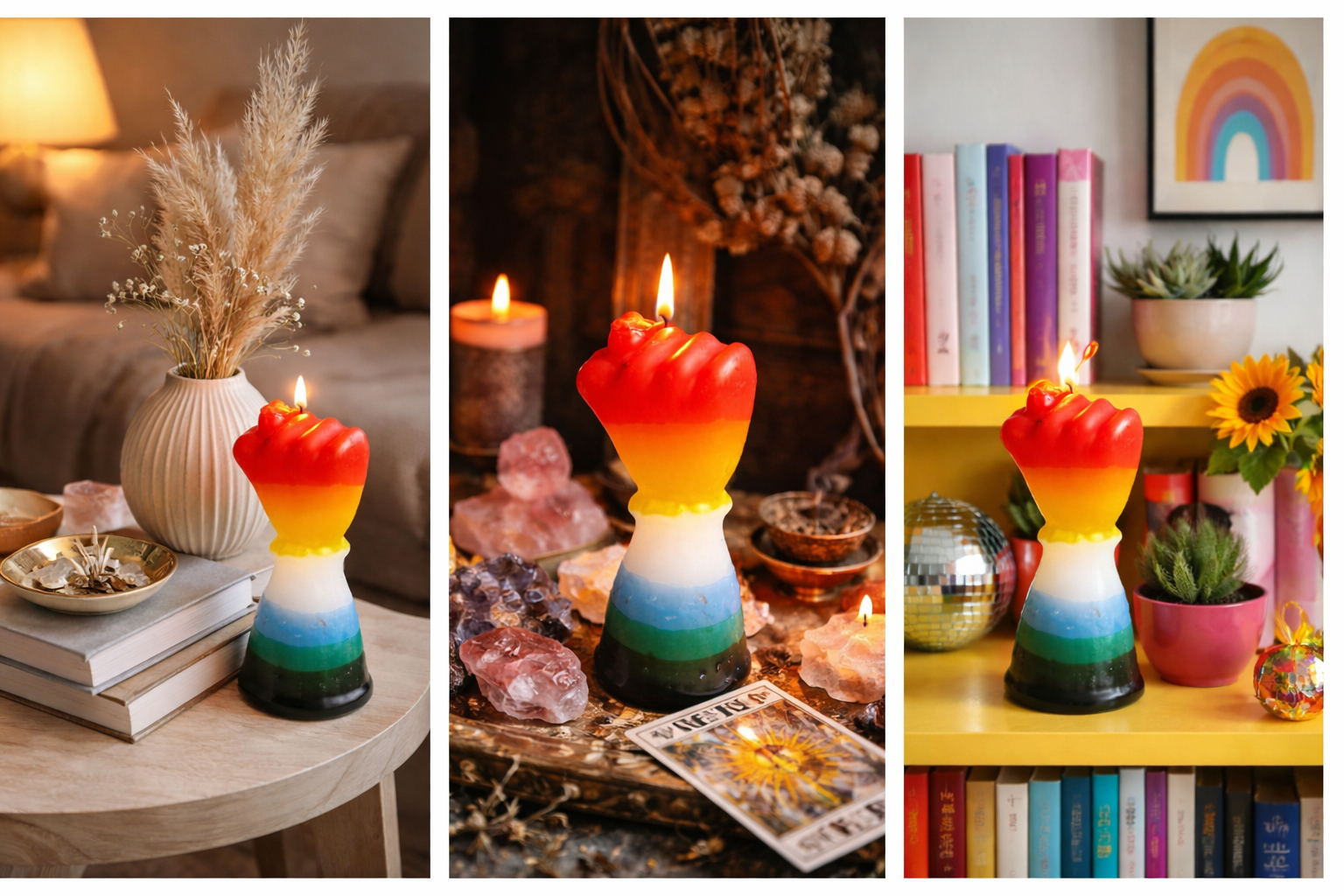 🔥 Vela Puño Multicolor — Fuerza que Ilumina - Imagen 2