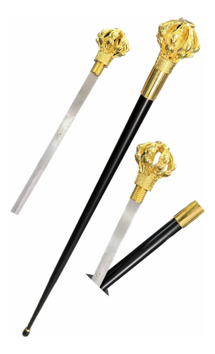 🖤 Bastón Metal Negro — Asa Decorativa Corona - Imagen 10