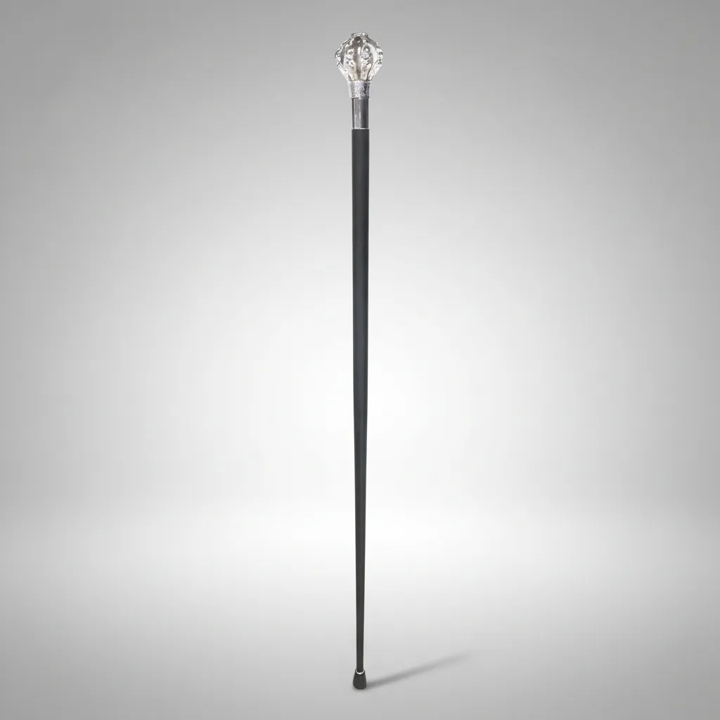 🖤 Bastón Metal Negro — Asa Decorativa Corona - Imagen 5