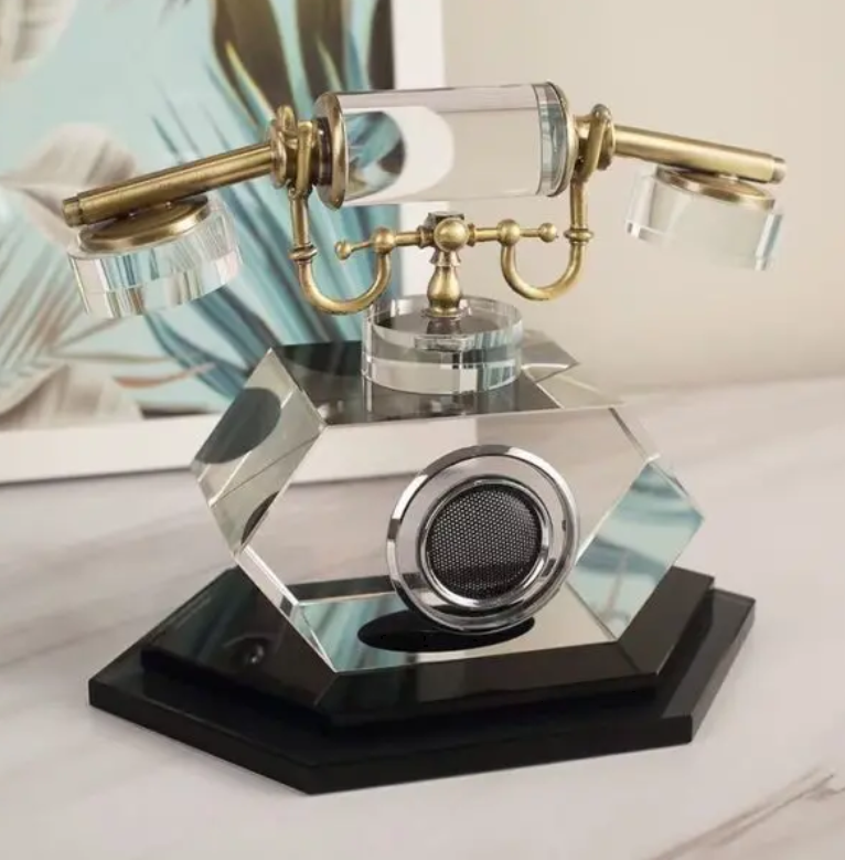 ☎️ Escultura Teléfono Vintage de Cristal - Imagen 8