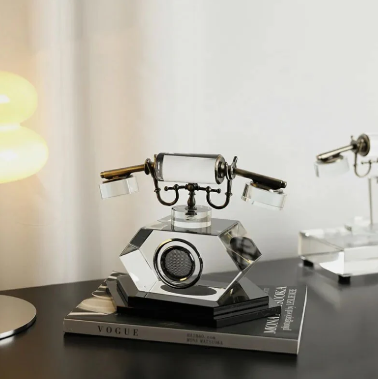 ☎️ Escultura Teléfono Vintage de Cristal - Imagen 7