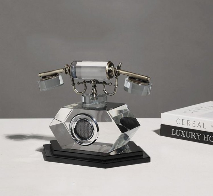 ☎️ Escultura Teléfono Vintage de Cristal - Imagen 4