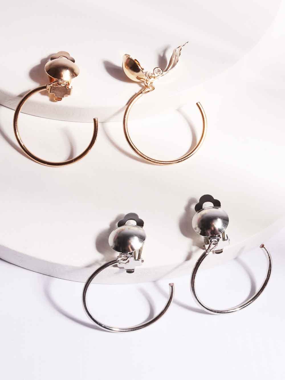 Aros de Argolla con Clip · Dorado o Plateado