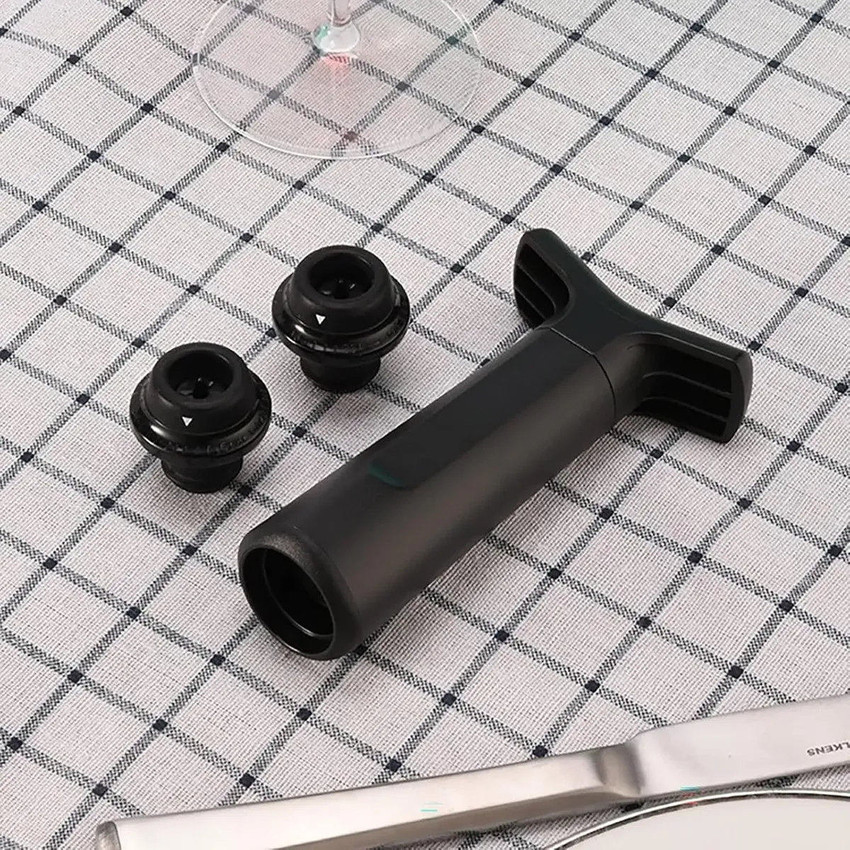Bomba Al Vacío Para Vino Con 4 Tapones Reutilizables Schon - Imagen 6