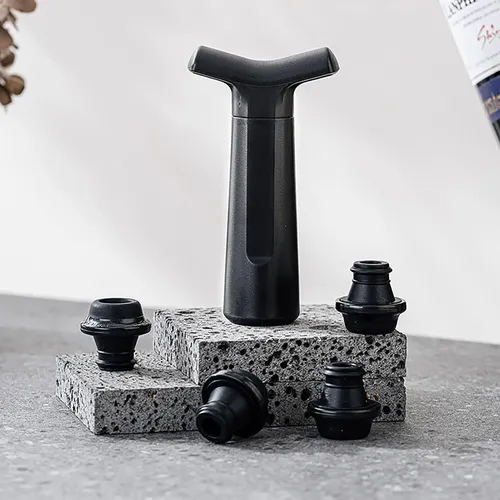 Bomba Al Vacío Para Vino Con 4 Tapones Reutilizables Schon - Imagen 3