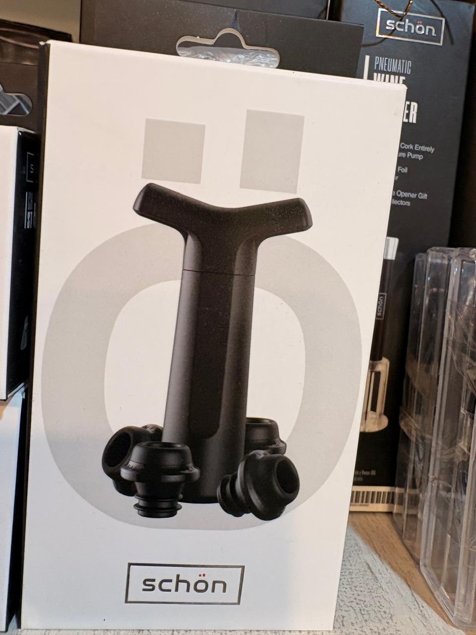 Bomba Al Vacío Para Vino Con 4 Tapones Reutilizables Schon - Imagen 2