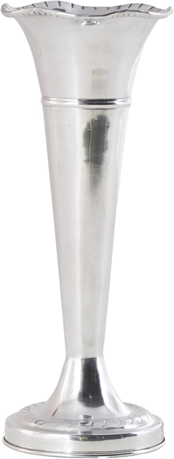 ✨ Florero Escultural Flute · Aluminio Plateado 38 cm - Imagen 4