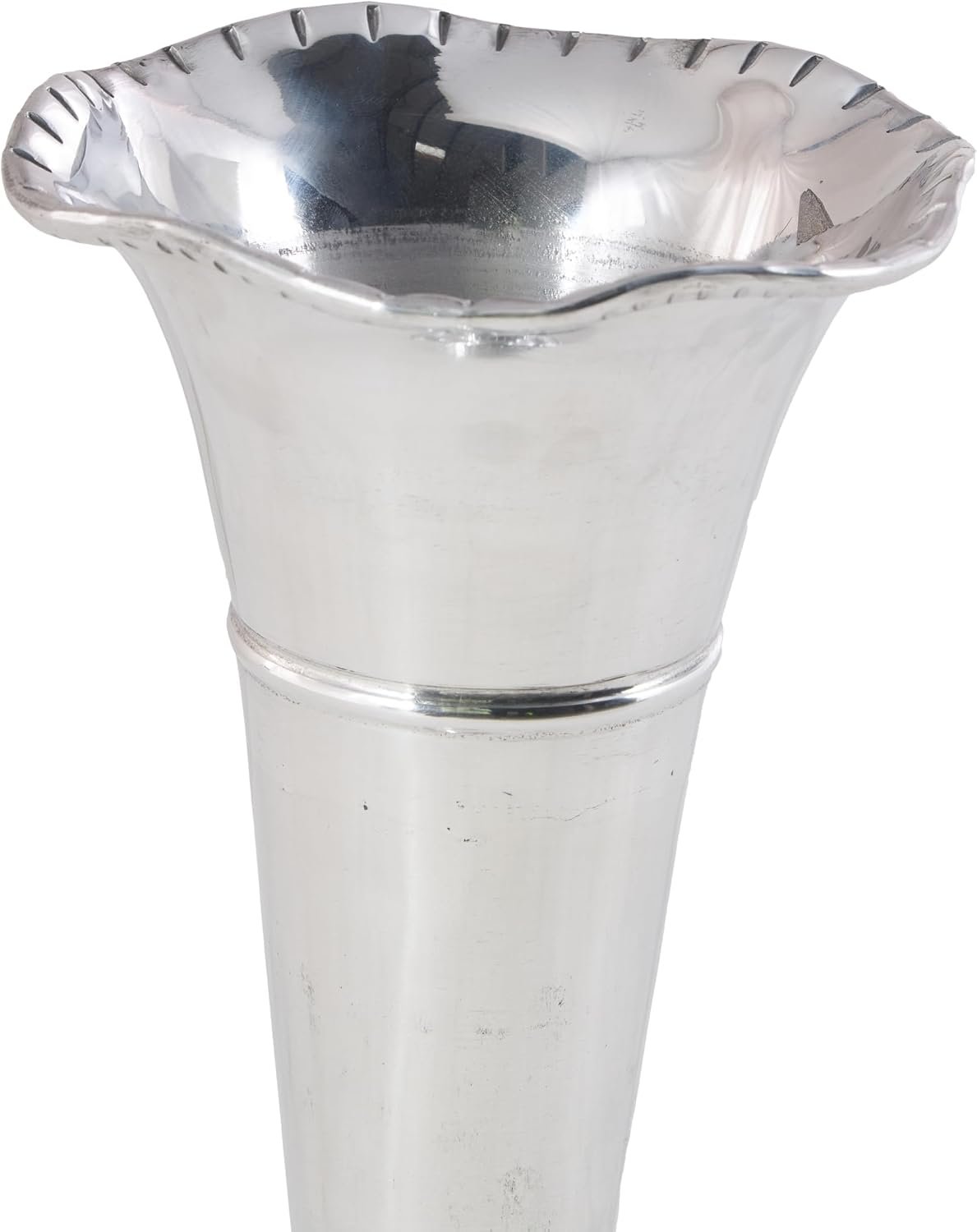 ✨ Florero Escultural Flute · Aluminio Plateado 38 cm - Imagen 7