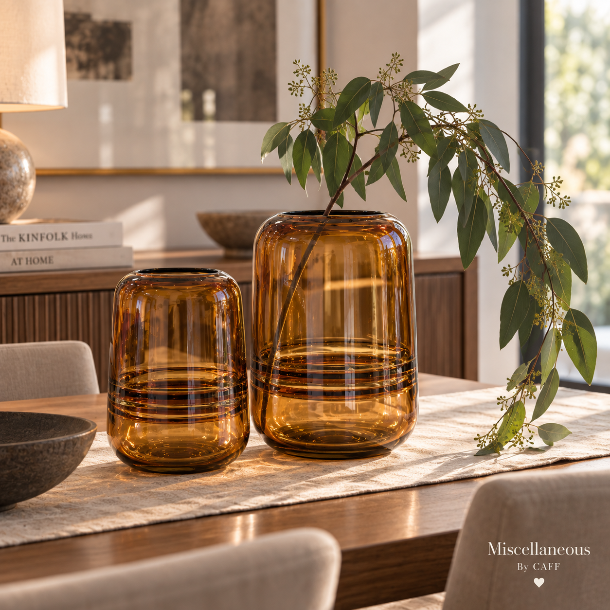 🤎 Florero Doble Vidrio Ámbar · Transparencias que Habitan - Imagen 3