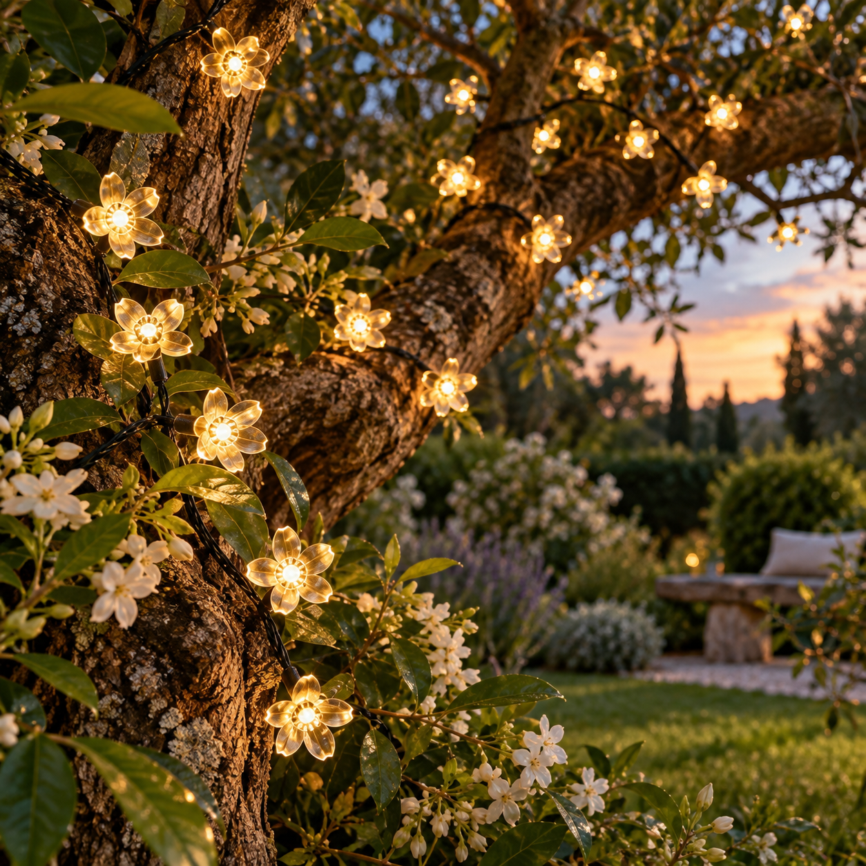 🌸 Guirnalda Solar Flores de Luz · 30 LED
