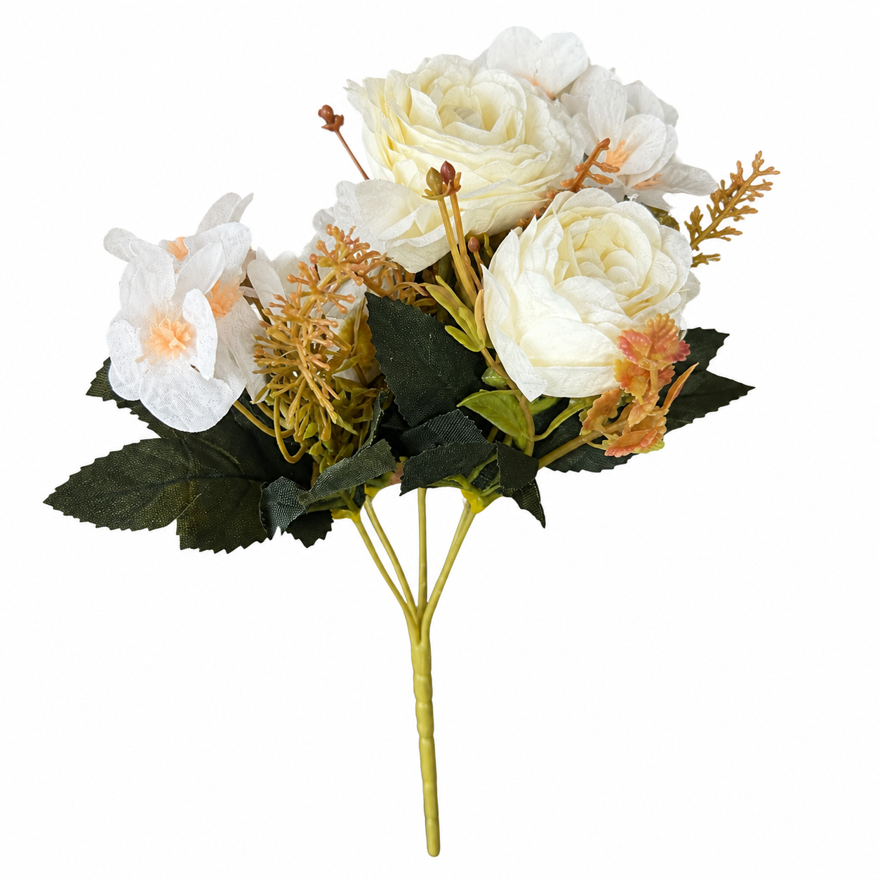 🌸 Ramo de Peonías & Flores Silvestres de Tela · 27 cm - Imagen 3