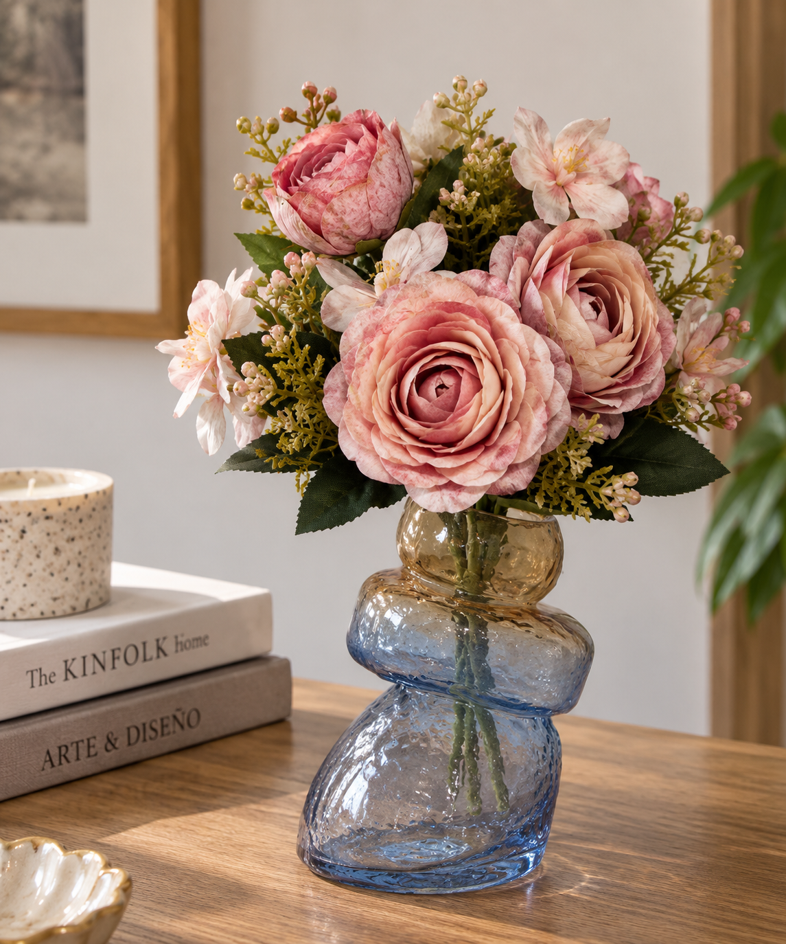 🌸 Ramo de Peonías & Flores Silvestres de Tela · 27 cm - Imagen 11