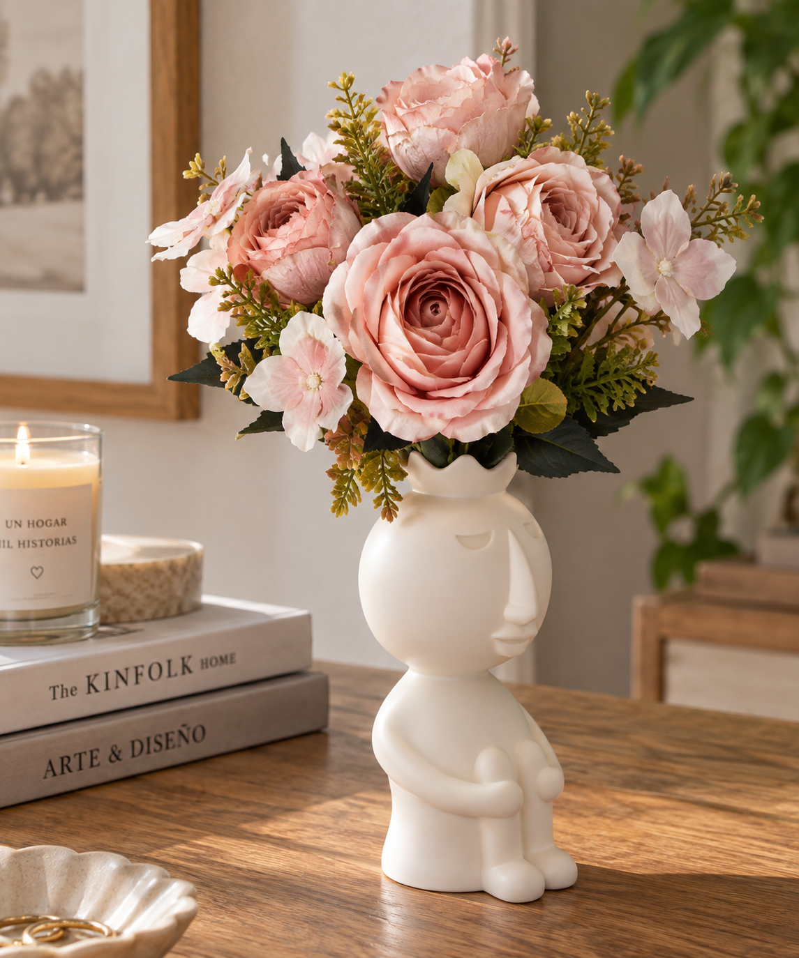 🌸 Ramo de Peonías & Flores Silvestres de Tela · 27 cm - Imagen 5