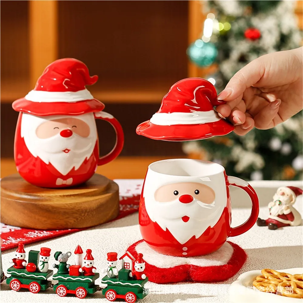🎅☕ Mug Papá Noel con Tapa · 420 ml | Navidad - Imagen 3