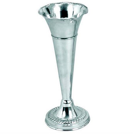 ✨ Florero Escultural Flute · Aluminio Plateado 38 cm - Imagen 2
