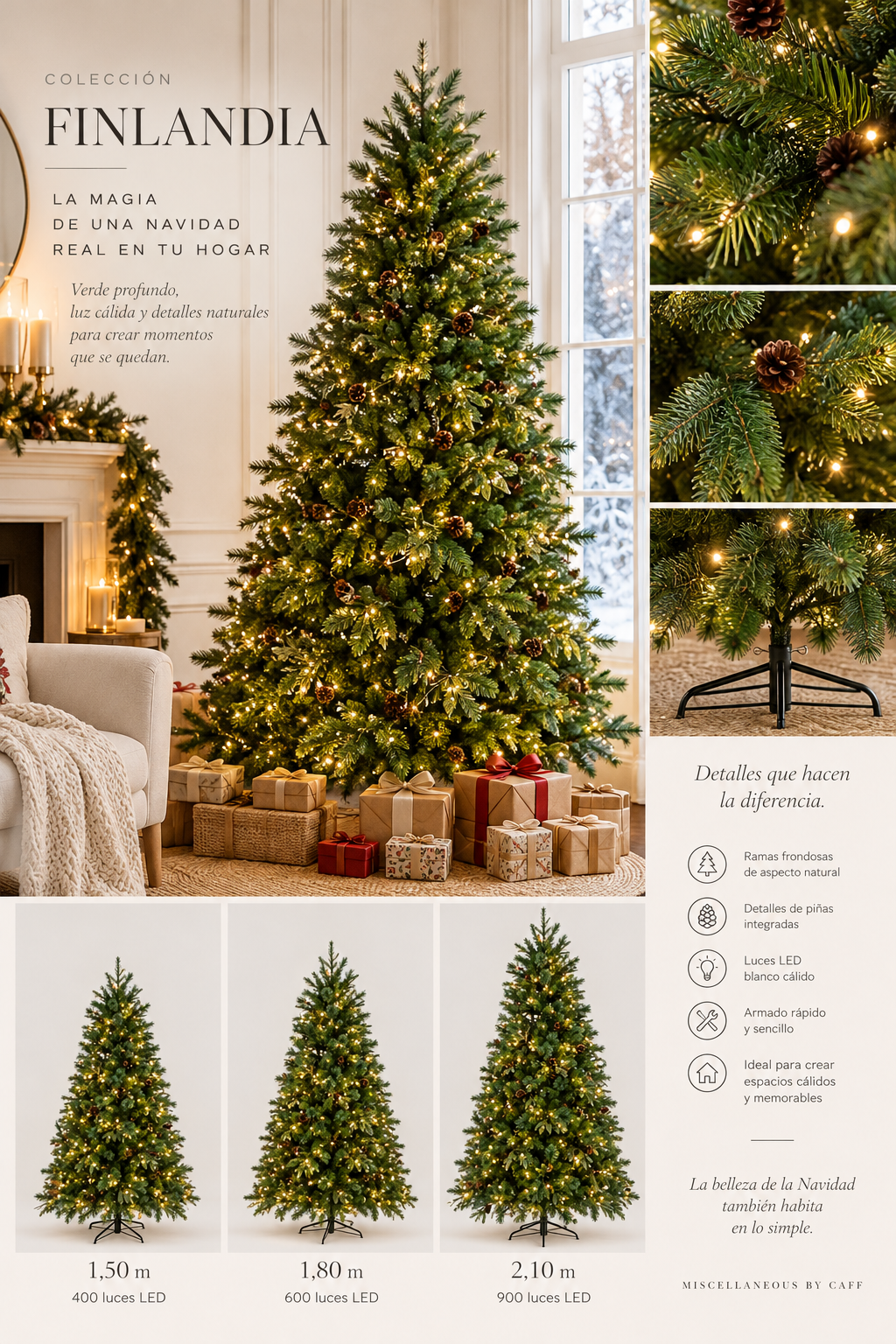 🎄 Árbol de Navidad Finlandia · La Belleza del Bosque Iluminado - Imagen 4
