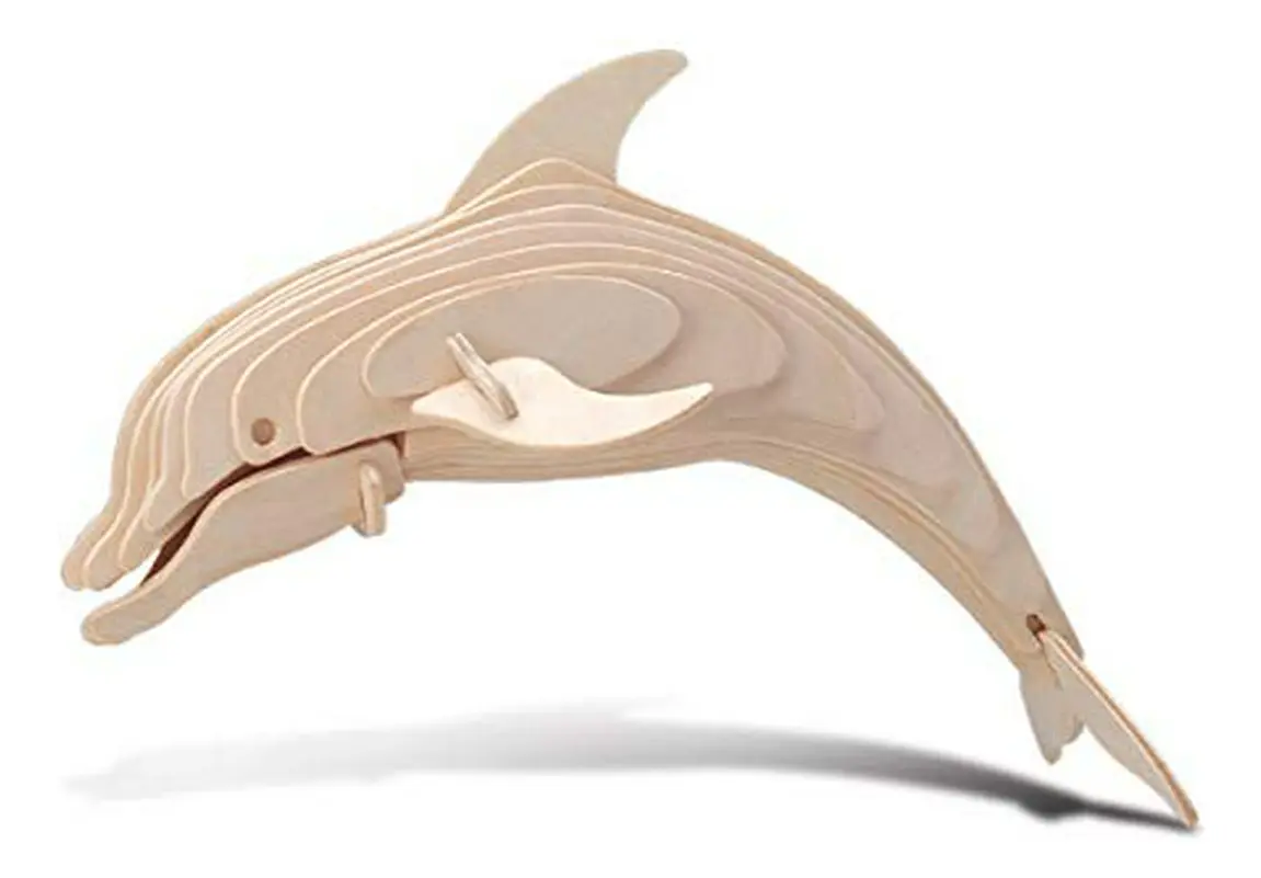 🐬 Delfín Nariz de Botella · Rompecabezas 3D de Madera - Imagen 3