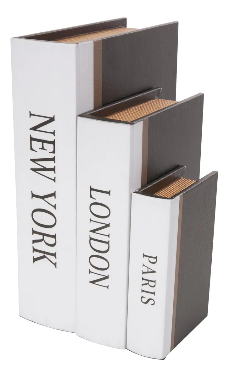 📚 TRAVEL STORIES · Set de 3 Cajas Libro Decorativas · París, Londres & Nueva York - Imagen 9