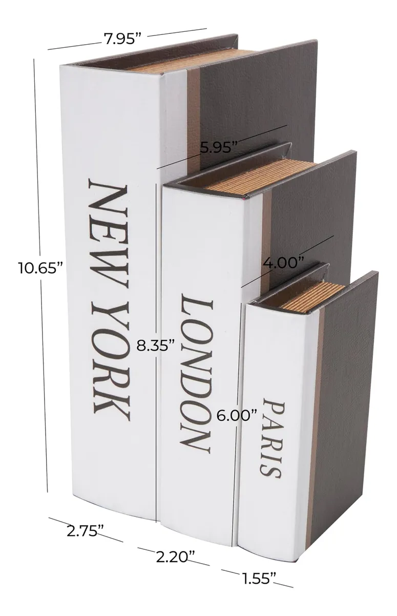 📚 TRAVEL STORIES · Set de 3 Cajas Libro Decorativas · París, Londres & Nueva York - Imagen 5