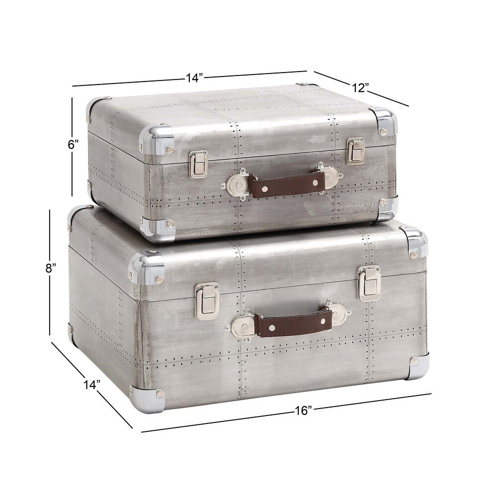 ✈️ Set x2 Cajas Baúl Aviator · Aluminio & Madera - Imagen 7