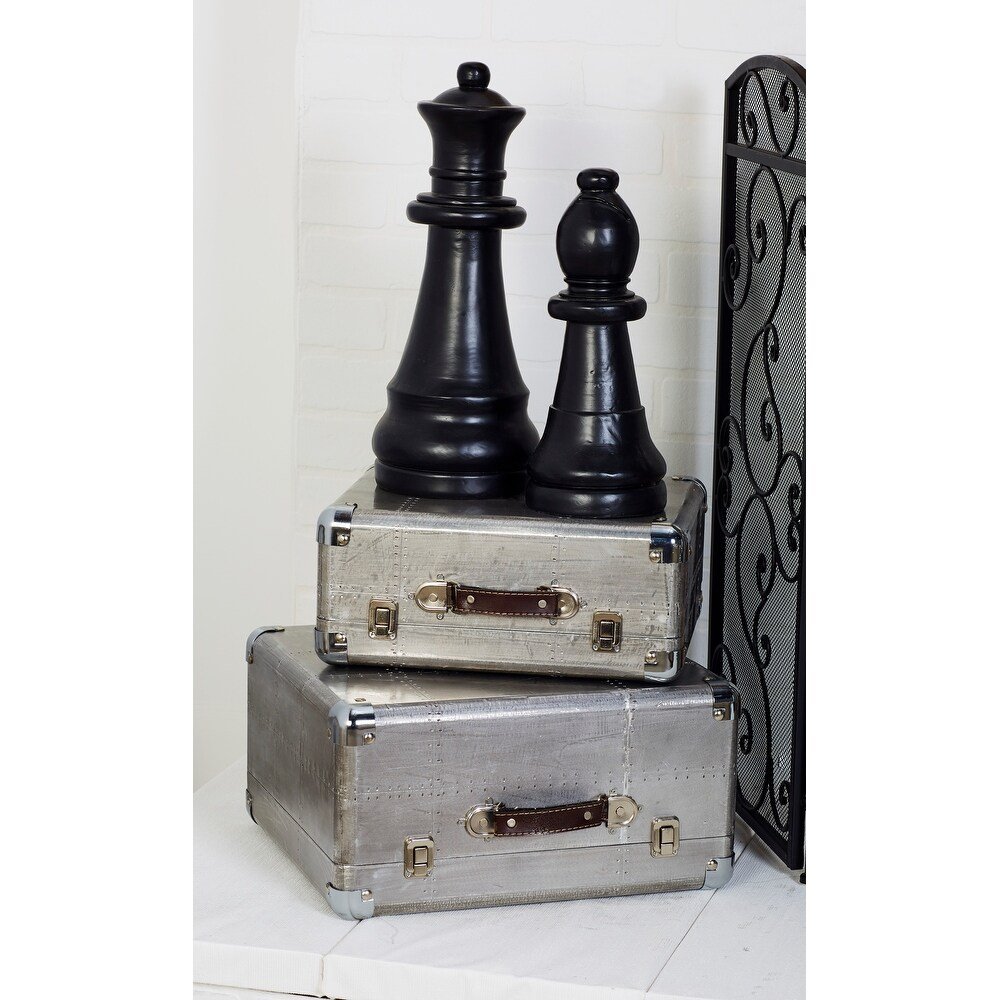 ✈️ Set x2 Cajas Baúl Aviator · Aluminio & Madera - Imagen 8
