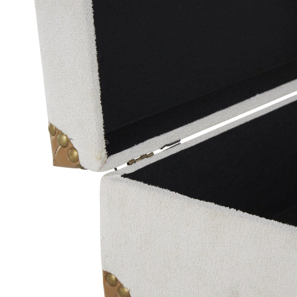 🤍 Set x2 Baúles Decorativos Lucerna · Textura Clara & Cuero Natural - Imagen 4