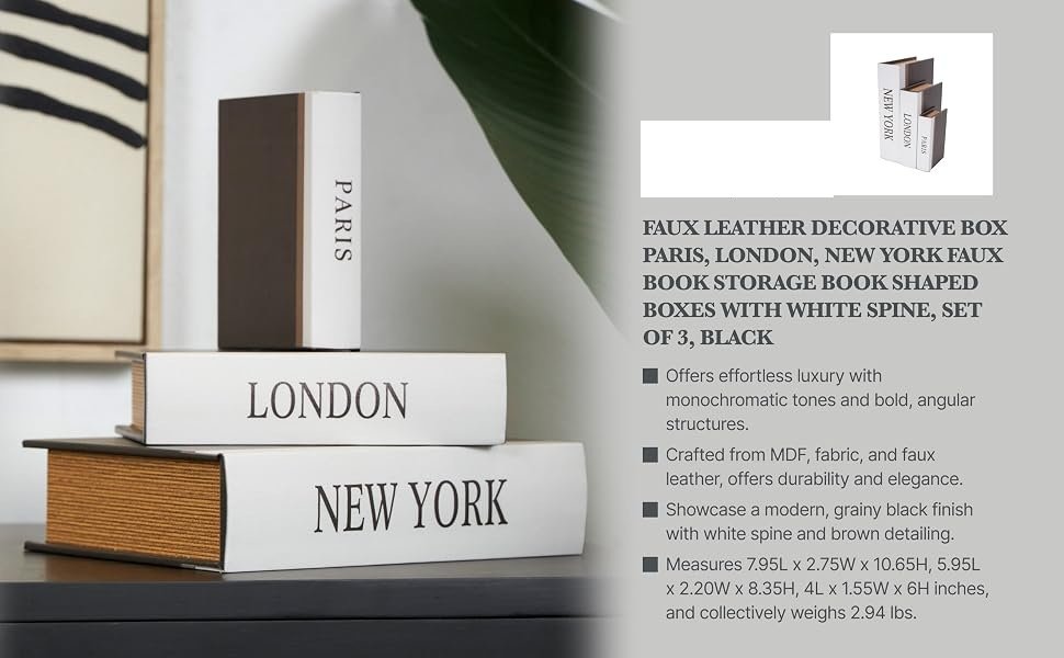 📚 TRAVEL STORIES · Set de 3 Cajas Libro Decorativas · París, Londres & Nueva York - Imagen 10